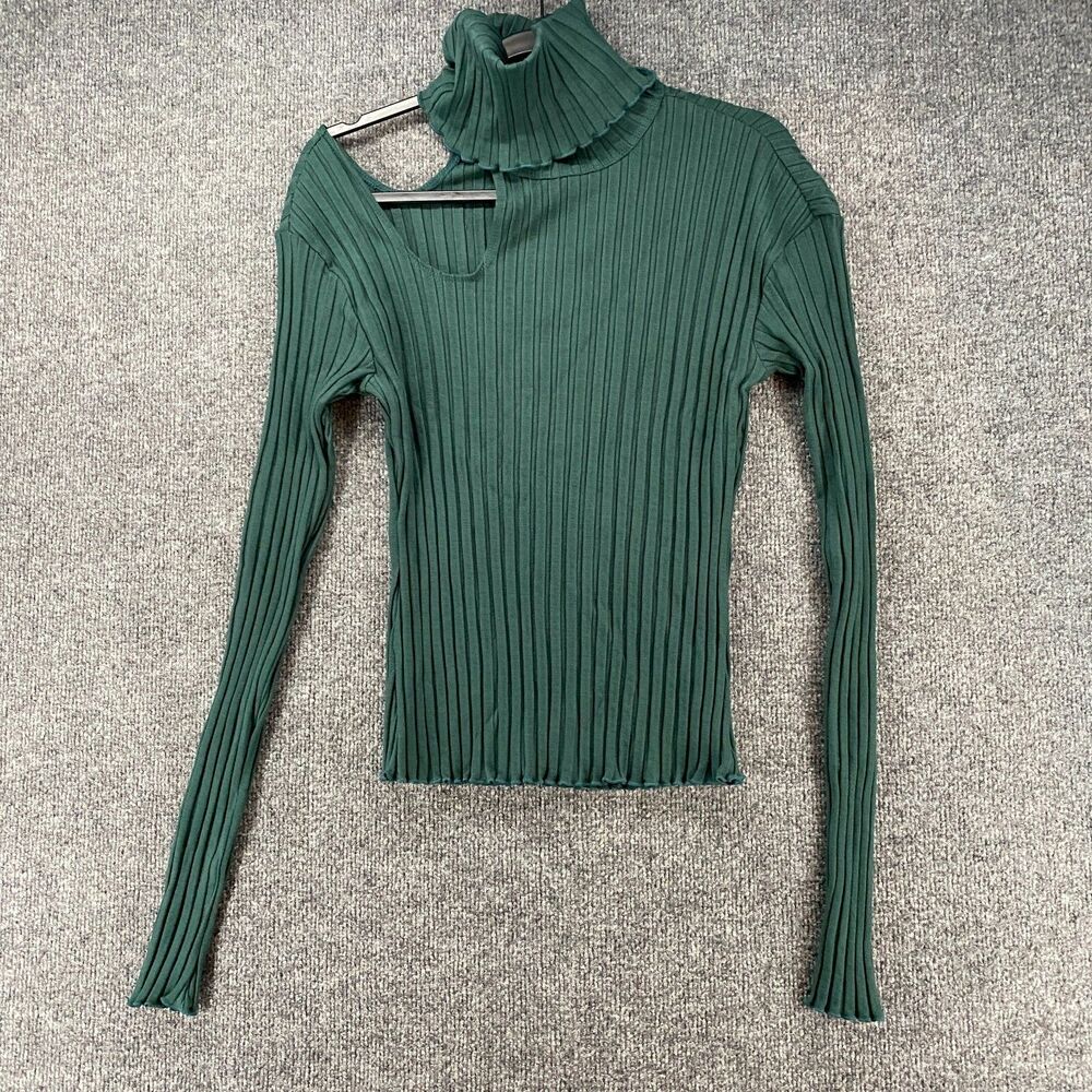 Lovers and Friends Womens M Green Turtleneck Cut Out Classic Ladies Feminine‎